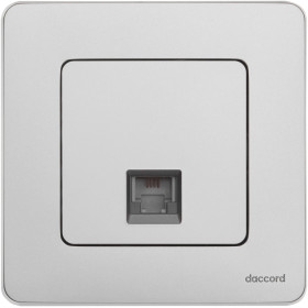 Legrand/Daccord INSPIRIA Алюминий Телефонная розетка RJ11.