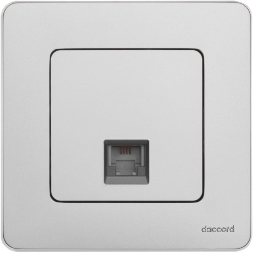 Розетка телефонная RJ11 - Legrand/Daccord Inspiria - алюминий