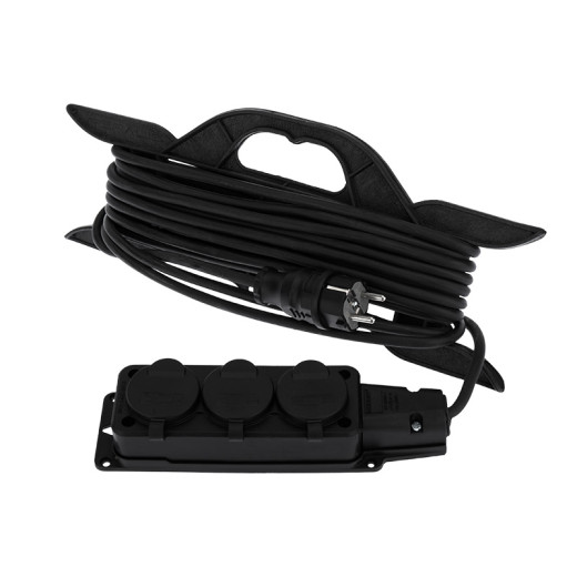 Удлинитель-шнур на рамке КГ 3x1,5, 10м, 3 гнезда, морозостойкий, с/з, 16А, 3500Вт, IP44 (Сделано в России) REXANT