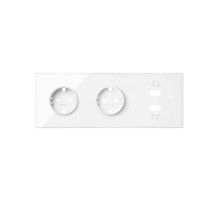 Simon 100 Белый глянец Кит 3 поста, фронт. Накладка на 2 розетки Schuko + 2 з/у USB SC
