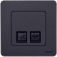 Розетка компьютерная двойная RJ45 категория 5e UTP - Legrand/Daccord Inspiria - антрацит