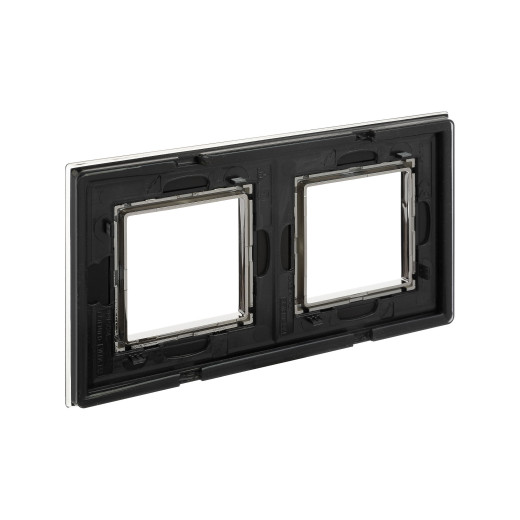 Рамка из натурального стекла 2 поста (4 мод.), Avanti, черная