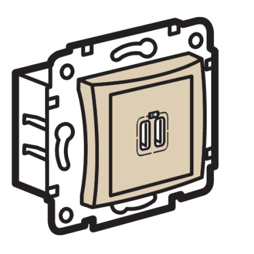 Зарядное устройство USB тип А / тип А - Legrand Valena - 3000мА 15Вт - слоновая кость