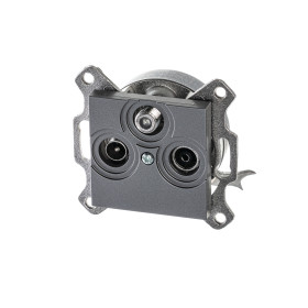 ABB EPJ Levit сталь / дымчатый чёрный Розетка TV-R-SAT, сталь