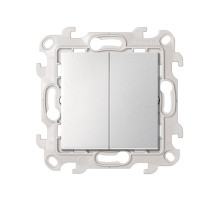 Simon 24 Алюминий Двухклавишный кнопочный выключатель 10A 250В