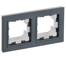 IEK BRITE BASE Графит Рамка 2-м IP44 РУ-2-БрГ-44