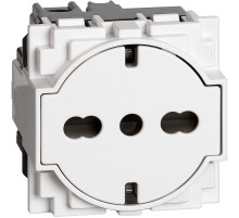 BT Living now Белый Механизм Розетка нем/итал стандарта с плоской лицевой панелью 10/16А 2 мод.