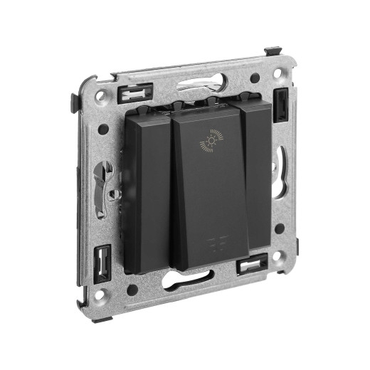 Диммер кнопочный в стену для LED ламп, Avanti, черный матовый