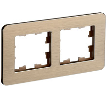 IEK BRITE DECOR Шампань металл. скругл.уголРамка 2-м РУ-2-1-Бр RE AL