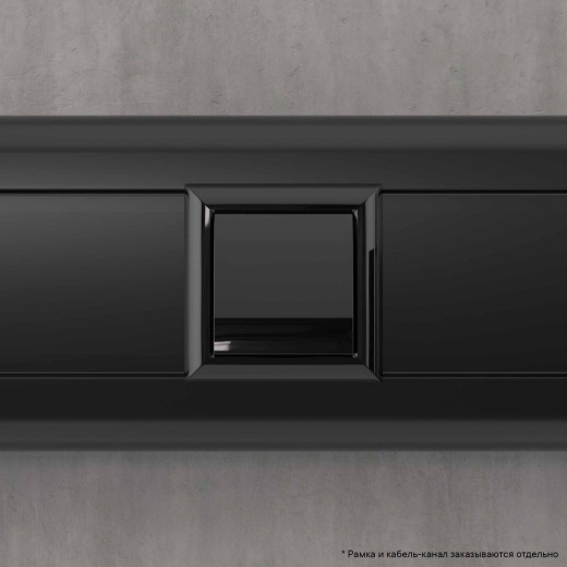 Вывод кабеля модульный, Avanti, черный квадрат, 2 модуля