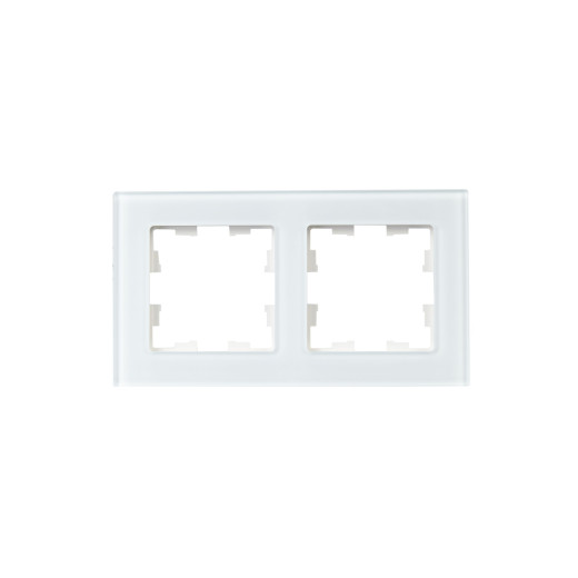 BRITE Рамка 2-мест. РУ-2-2-БрБ стекло бел. IEK