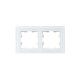 BRITE Рамка 2-мест. РУ-2-2-БрБ стекло бел. IEK