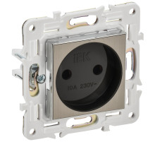 IEK SKANDY Никель Розетка б/з 10А SK-R02N