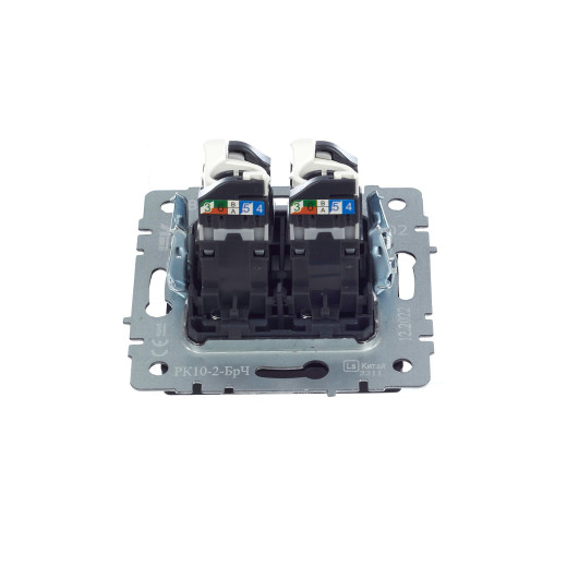 BRITE Роз. комп. 2-ая RJ45 кат.5E РК10-2-БрЧ черн. IEK