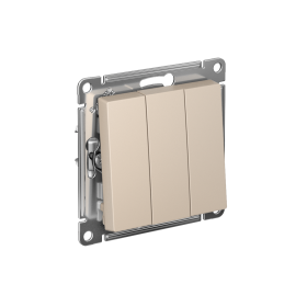 Systeme Electric AtlasDesign Песочный Выключатель 3-клавишный, сх.1+1+1, 10АХ, механизм