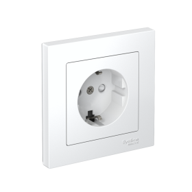 Systeme Electric AtlasDesign Белый Розетка с заземлением со шторками, 16А, в сборе, быстрозажим. клем.