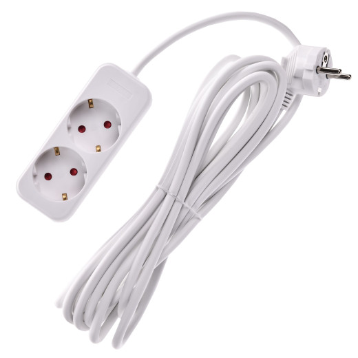UMA Удлинитель У02 2 места 5м 3х1мм2 10А бел. IEK