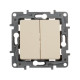 Выключатель двухклавишный - Legrand Etika - 10А 250В безвинтовые зажимы - слоновая кость
