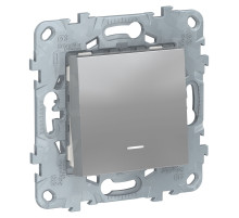 Schneider Electric Unica New Алюминий Выключатель 1-клавишный, с подсветкой, сх. 1а