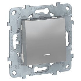 Schneider Electric Unica New Алюминий Выключатель 1-клавишный, с подсветкой, сх. 1а