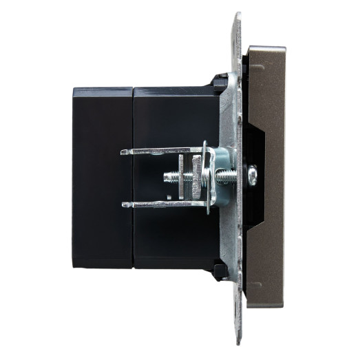 BRITE Роз. USB A+C 18Вт РЮ11-1-БрС сталь IEK