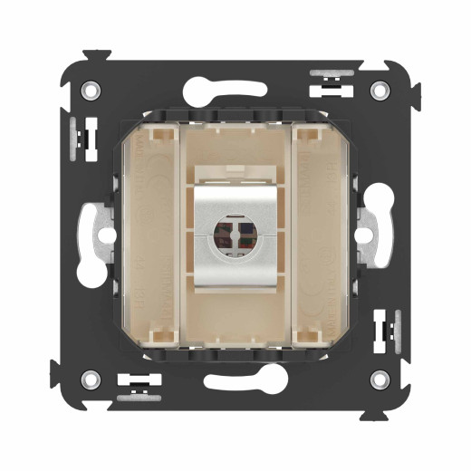 Компьютерная розетка RJ-45 без шторки в стену, кат.6 одинарная экранированная, Avanti, ванильная дымка