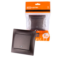 TDM Выключатель 1 кл. с подсветкой 10А шоколад 