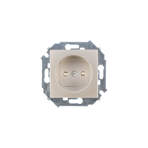 Simon 15 Шампань Розетка 2P со шторками, 16А, 250В, винт.заж.