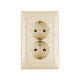Розетка двойная с заземлением - Legrand Valena - без шторок в сборе 16А 250В винтовые зажимы - слоновая кость