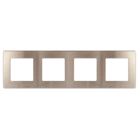 ЭРА Рамка для розеток и выключателей Серия 12 12-5104-13 на 4 поста, Сатин, бронза