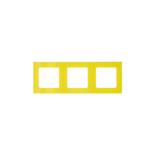 Рамка ABB Levit 3 поста жёлтый / дымчатый чёрный
