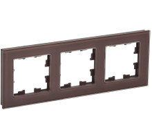 IEK BRITE DECOR Темн.бронза глянц стекло Рамка 3-м РУ-3-2-БрТБ