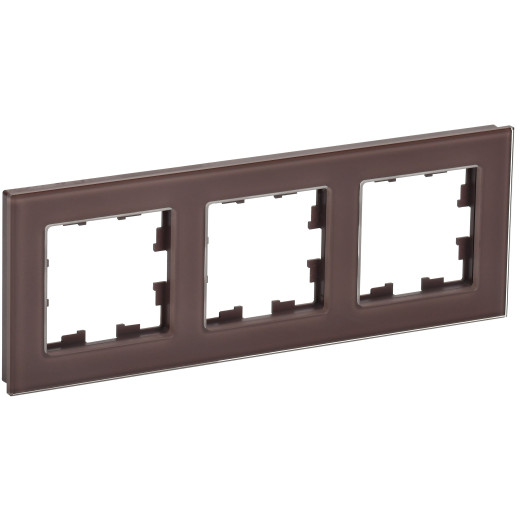 BRITE Рамка 3-мест. РУ-3-2-БрТБ стекло бр. IEK