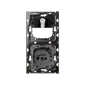 Simon 100 Кит 2 поста механизм 1 розетка Schuko с з/у USB SC 2.1А + 1 переключатель (проходной) + суппорт