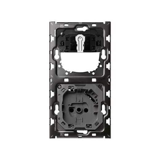 Simon 100 Кит 2 поста механизм 1 розетка Schuko с з/у USB SC 2.1А  + 1 переключатель (проходной) + суппорт