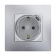 Розетка с заземлением с USB тип C - Legrand Etika - со шторками 16А 250В 1500мА 7,5Вт безвинтовые зажимы - алюминий