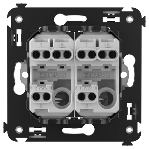 Переключатель двухклавишный в стену, Avanti, белое облако