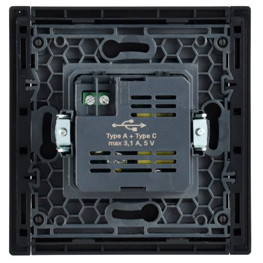 FORTE&PIANO Роз. USB A+C 3,1А FP150 чер. IEK