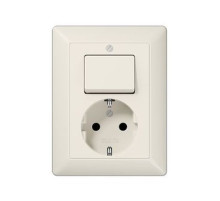 JUNG Штепсельная розетка SCHUKO 16A 250V~ с универсальным выключателем слоновая кость