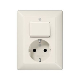 JUNG Штепсельная розетка SCHUKO 16A 250V~ с универсальным выключателем слоновая кость