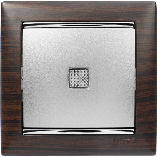 Рамка 1 пост - Legrand Valena - темное дерево/серебряный штрих