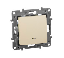 Legrand Etika Слоновая кость Переключатель с подсветкой, 10А, Автоматические клеммы.