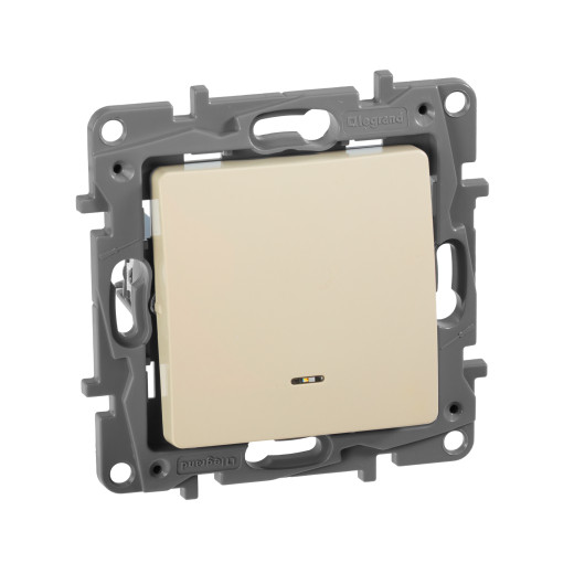 Переключатель одноклавишный с подсветкой/индикацией - Legrand Etika - 10А 250В безвинтовые зажимы - слоновая кость
