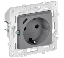 IEK SKANDY Серый Розетка с/з с защитными шторками 16А с USB C 18Вт SK-R17Gr