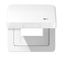 JUNG Рамка с подпружиненной крышкой для USB-механизмов, с центральной платой, белый