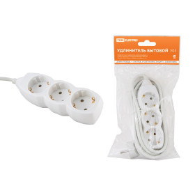 TDM Удлинитель бытовой  У03  3 гнезда, 5метров, с заземлением ПВС  3х1мм2  16А/250В