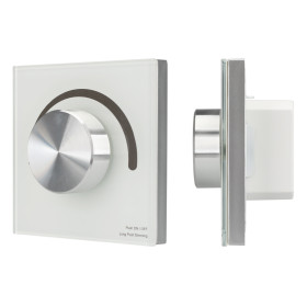 Arlight Панель SMART-P98-DIM-G-IN White (230V, 1.5A, 0/1-10V, Rotary, 2.4G) (Стекло)