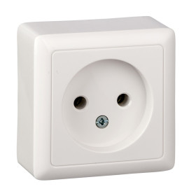 Systeme Electric ХИТ наруж Бел Розетка б/з без шторок, 16А, 250В