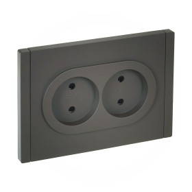 IEK FORTE&PIANO Серый Розетка 2-я б/з со шт безвинтовое крепление10А FP325