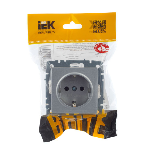 BRITE Роз. с з/к без з/ш 16А РС11-1-0-БрА алюм. IEK